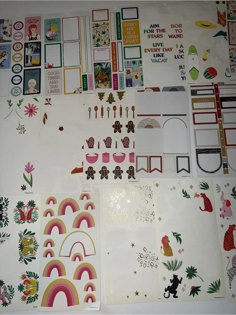 Lot of the happy planner stickers